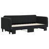 vidaXL Lova su ištraukiama dalimi, juodos spalvos, 80x200cm, aksomas