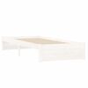 vidaXL Lovos rėmas, baltas, 75x190cm, medienos masyvas, vienvietis