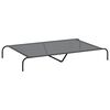 vidaXL paauk&scaron;tinta &scaron;unų lova, pilka 150x90x20 cm tekstilės ir plieno