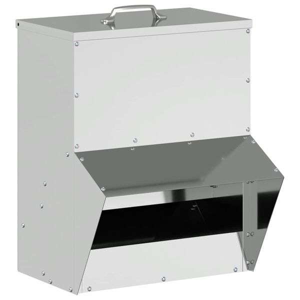 vidaXL Vi&scaron;tų lesykla Sidabro 20 x 25 x 35 cm Cinkuota plienas