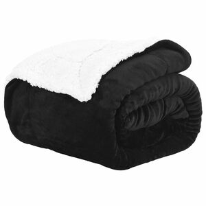 vidaXL Antklodė Juoda 130 x 150 cm 1 kg Flysas