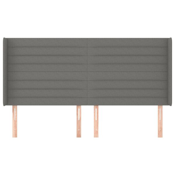 vidaXL Galvūgalis su auselėmis, pilkas, 163x16x118/128cm, audinys