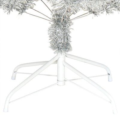 vidaXL Dirbtinė Kalėdų eglutė su stovu, sidabrinės spalvos, 240cm, PET