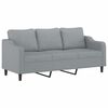 vidaXL Trivietė sofa su pagalvėlėmis, šviesiai pilka, 180cm, audinys