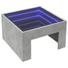 vidaXL Kavos staliukas su Infinity LED lemputėmis, betono, 50x50x30cm