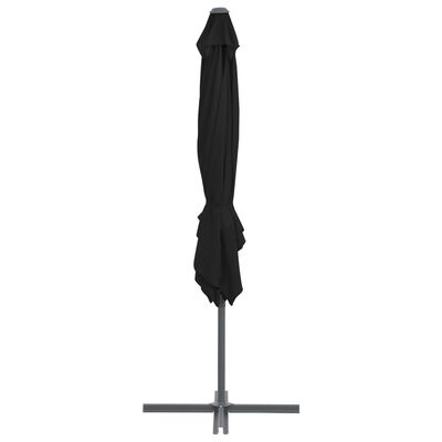 vidaXL Gembinis skėtis su plieniniu stulpu, juodos spalvos, 250x250cm
