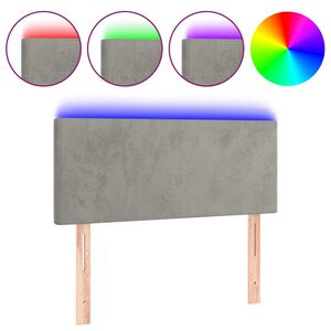 vidaXL Galvūgalis su LED, &scaron;viesiai pilkas, 80x5x78/88cm, aksomas