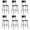 vidaXL Baro taburetės, 6vnt., juodos, fanera ir plienas (3x280081)
