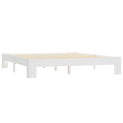 vidaXL Lovos rėmas, baltos sp., 160x200 cm, pušies medienos masyvas