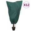 vidaXL Uždangalai augalams su virvutėmis, 12vnt., 0,8x1,2m, 70g/m&sup2;