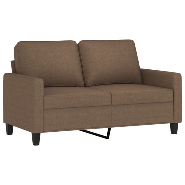 vidaXL Dvivietė sofa, rudos spalvos, 120cm, audinys