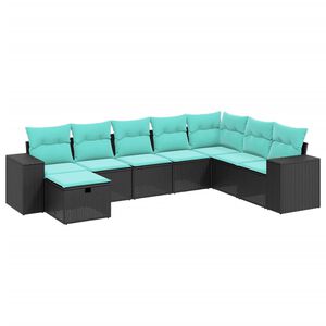 vidaXL Sodo komplektas su pagalvėlėmis, 8 dalių, pilkas, poliratanas