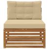vidaXL Lauko vidurinė sofa Kietos akacijos mediena Natūrali