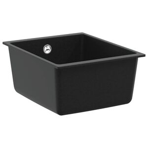 vidaXL Kriauklė 80% Kvarcas ir 20% Derva 370 x 460 mm Juoda