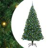 vidaXL Dirbtinė Kalėdų eglutė Žalia 210 cm PVC ir Plienas ir Plastikas