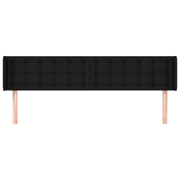 vidaXL Galvūgalis su auselėmis, juodos spalvos,203x16x78/88cm, audinys