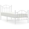vidaXL Lovos rėmas su galvūgaliu/kojūgaliu, baltas, 75x190cm, metalas
