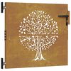 vidaXL Sodo vartai, 85x100 cm, Corten plienas, medžio ra&scaron;tas