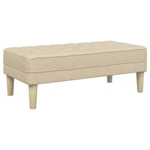 vidaXL suoliukas su pagalve Kreminė 113 x 57 x 39 cm audinys
