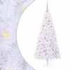 vidaXL Dirbtinė Kalėdų eglutė su 300 LED Balta 210 cm PVC ir Plienas