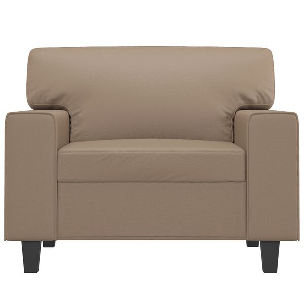 vidaXL Krėslas, kapučino spalvos, 60cm, dirbtinė oda