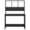 vidaXL Stalas su lentynomis, juodos sp., 110x45x157cm, MDP, l. blizgus