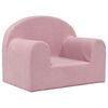 vidaXL Vaiki&scaron;ka sofa, rožinės spalvos, mink&scaron;tas pliu&scaron;as