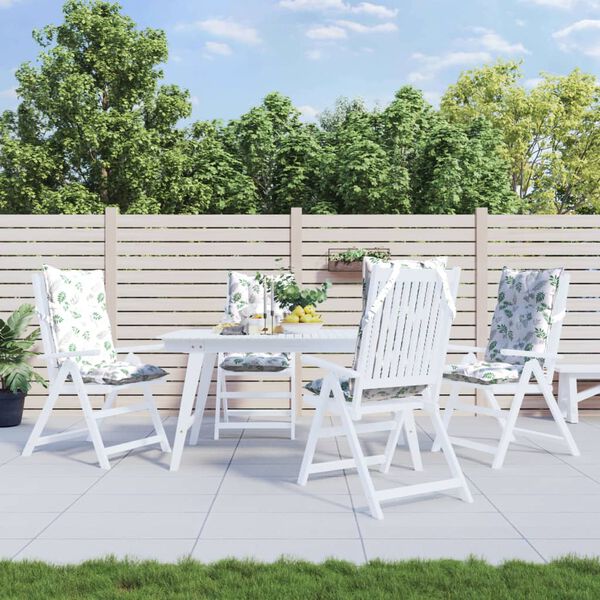 vidaXL Kėdės pagalvėlės, 4vnt., oksfordo audinys, su lapais