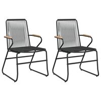 vidaXL Sodo kėdės, 2vnt., juodos spalvos, 58x59x85,5cm, PVC ratanas