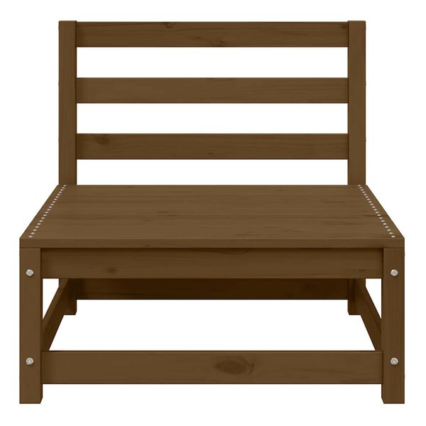 vidaXL Vidurinė sodo sofos dalis su kreminėmis pagalvėlėmis, pušis