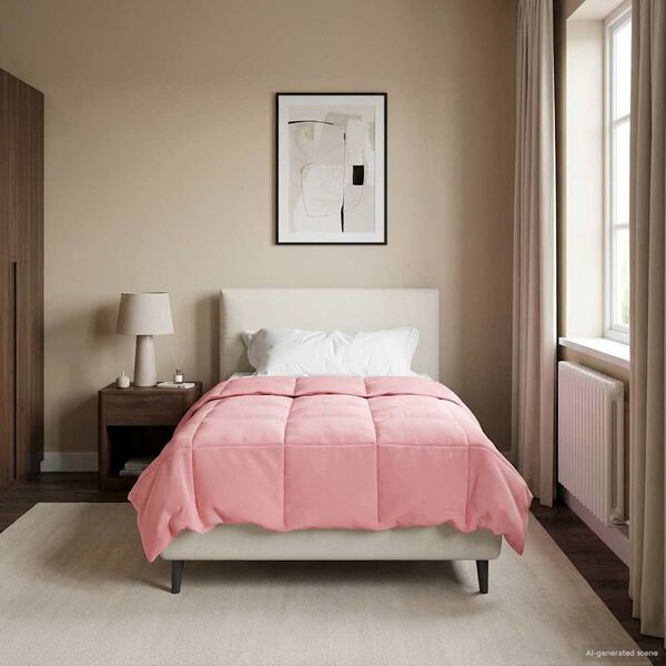 vidaXL Pilna metų antklodė Tik&scaron;tas Rožinė 155 x 220 cm Mikropluo&scaron;tas