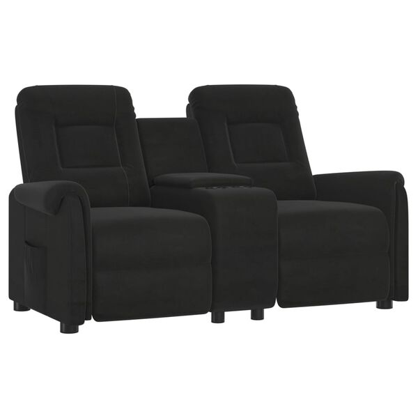 vidaXL Dvivietis atlošiamas masažinis krėslas, juodas