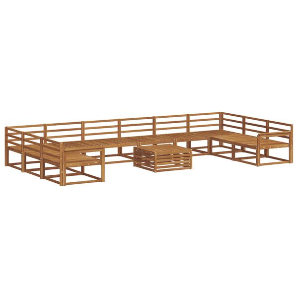 vidaXL Lauko sofos komplektas 11 pcs Natūrali Kietos akacijos mediena