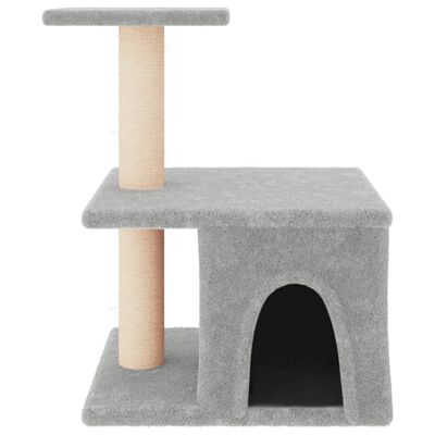 vidaXL Draskyklė katėms su stovais iš sizalio, šviesiai pilka, 48cm