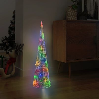 vidaXL Akrilinė LED dekoracija piramidė, įvairių spalvų, 90cm