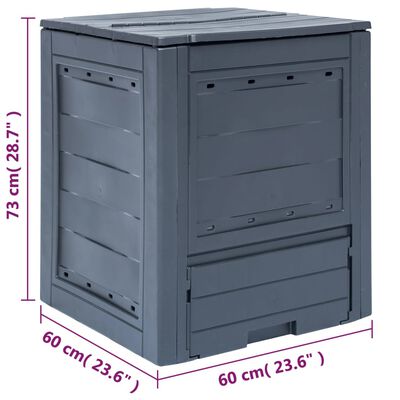 vidaXL Sodo komposto dėžė, pilka, 60x60x73cm, 260l