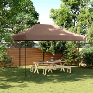 vidaXL I&scaron;skleidžiama proginė palapinė, rudos spalvos, 440x292x315cm