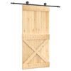 vidaXL Slankios durys Natūrali ir juoda 100 x 210 cm