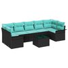 vidaXL Sodo Sofų Rinkinys 8 pcs Juoda Poli ratanas