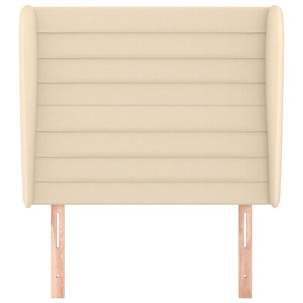 vidaXL Galvūgalis su auselėmis, kreminis, 103x23x118/128cm, audinys