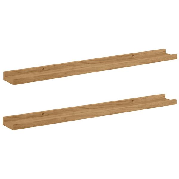vidaXL Sieninė lentyna 2 pcs Ruda 80 x 9 x 3 cm Apdirbta mediena