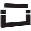 vidaXL TV spintelių komplektas 8 pcs Juodas ąžuolas Apdirbta mediena