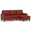 vidaXL Trivietė sofa su pakoja, raudonojo vyno, 180cm, dirbtinė oda