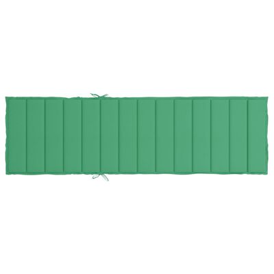 vidaXL Saulės gulto čiužinukas, žalios spalvos, 200x50x3cm, audinys