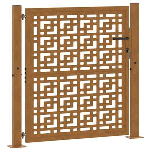 vidaXL Sodo vartai, 100x100 cm, atsparūs oro sąlygoms, plienas, kryžiaus ra&scaron;tas