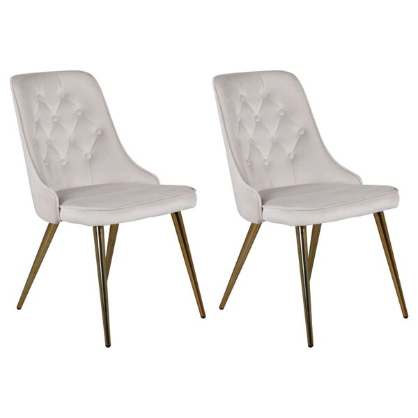 Venture Home Valgomojo kėdės Velvet Deluxe, 2vnt., smėlio, aksomas