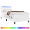 vidaXL Kiemas lova su LED juostelėmis Balta 100 x 200 cm Dirbtinė oda