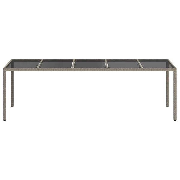 vidaXL Sodo valgymo stalas Pilka 250 x 100 x 75 cm poliratanas