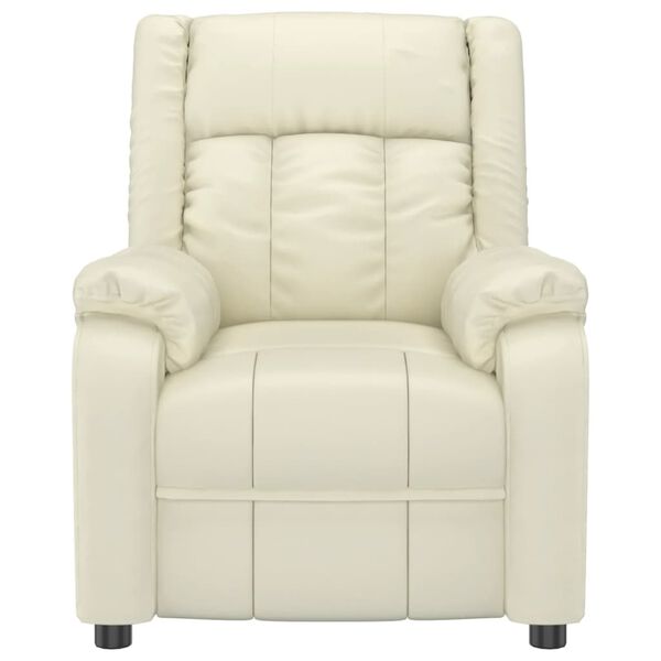 vidaXL Atsistojantis krėslas, kreminės spalvos, dirbtinė oda