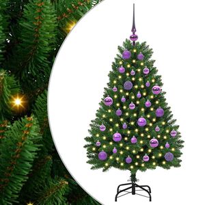 vidaXL Dirbtinė Sulankstoma Kalėdų Eglutė Žalia 120 cm PVC ir Plienas